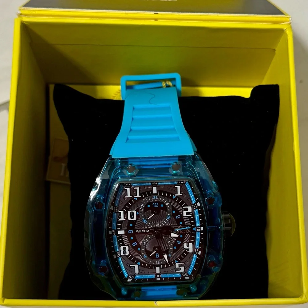 Invicta Racing 48716 Mens 48.5MM Blue Watch Quartz Silicone BNIB Sport
